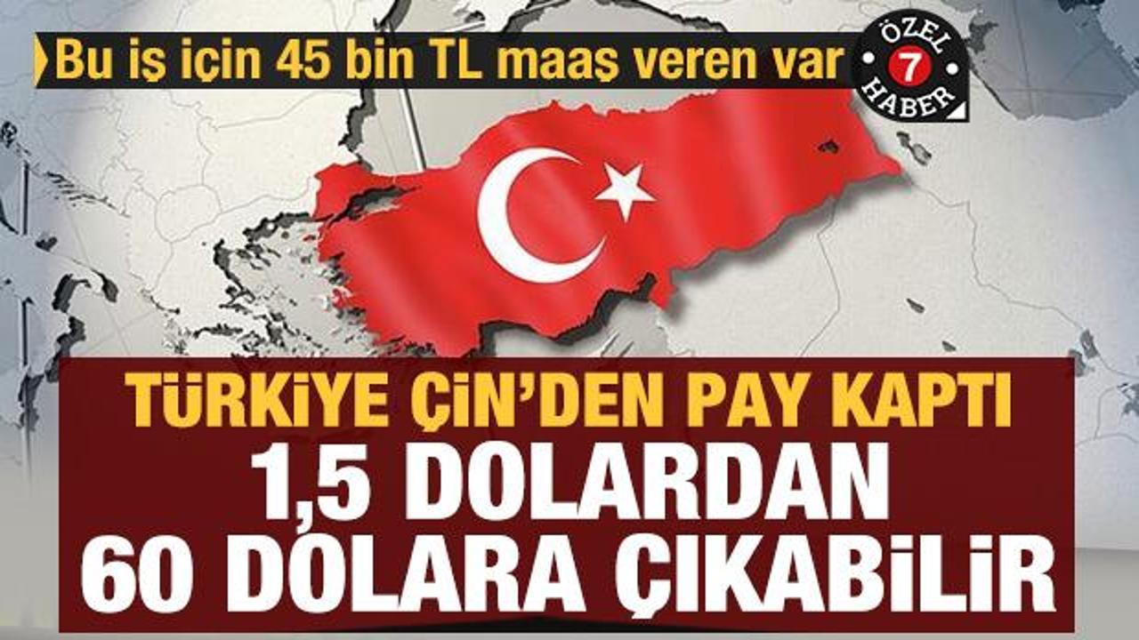 T&uuml;rkiye &Ccedil;in'den pay kaptı: 1,5 dolardan 60 dolara &ccedil;ıkabilir! Bu iş i&ccedil;in 45 bin TL maaş veren var