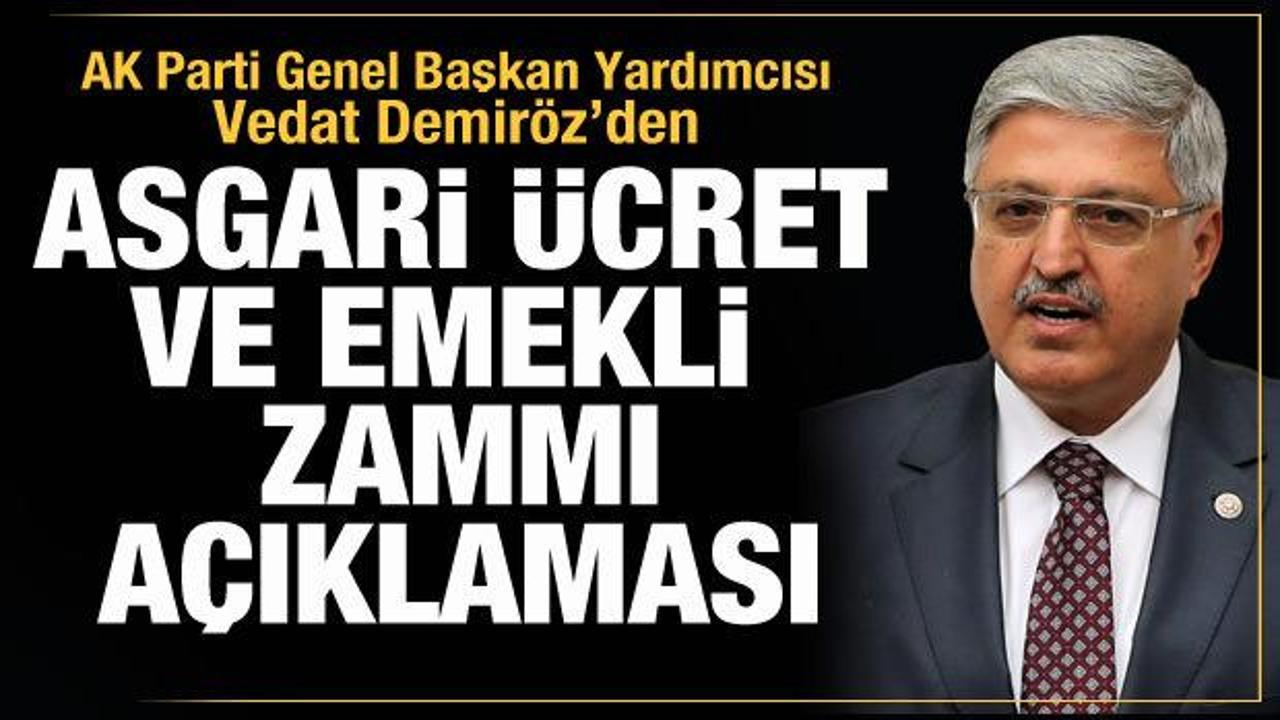 AK Parti Genel Başkan Yardımcısı Demiröz'den asgari ücret ve emekli zammı açıklaması