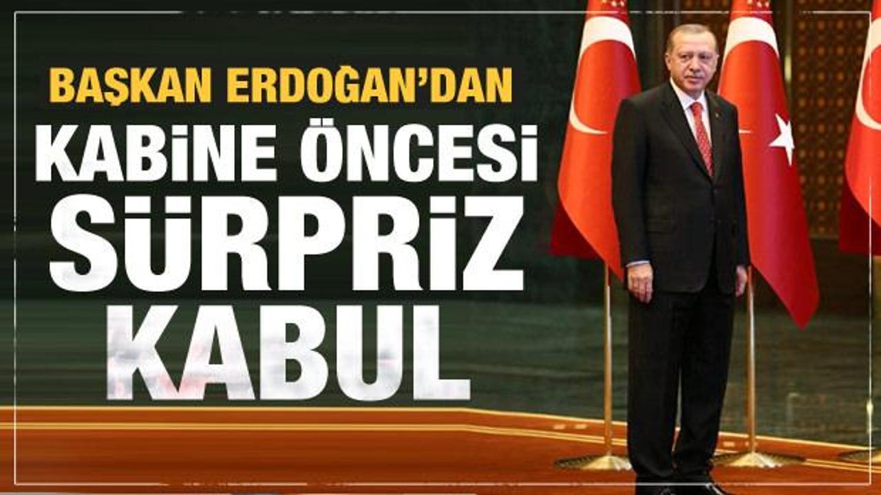 Cumhurbaşkanı Erdoğan'dan Kabine öncesi Külliye'de sürpriz kabul