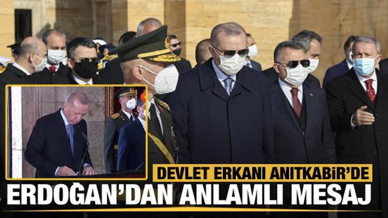 Cumhurbaşkanı Erdoğan'dan Anıtkabir'de anlamlı mesaj