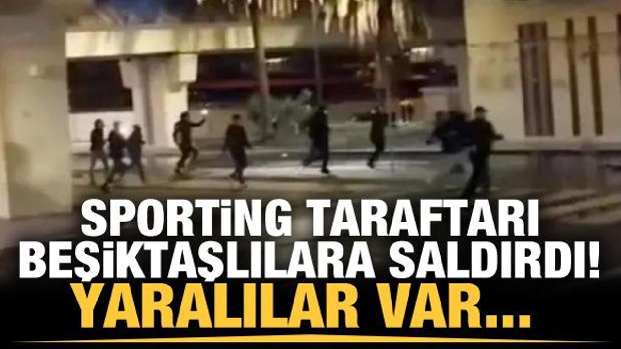 Sporting taraftarı, Beşiktaşlılara saldırdı: 3 Türk yaralandı