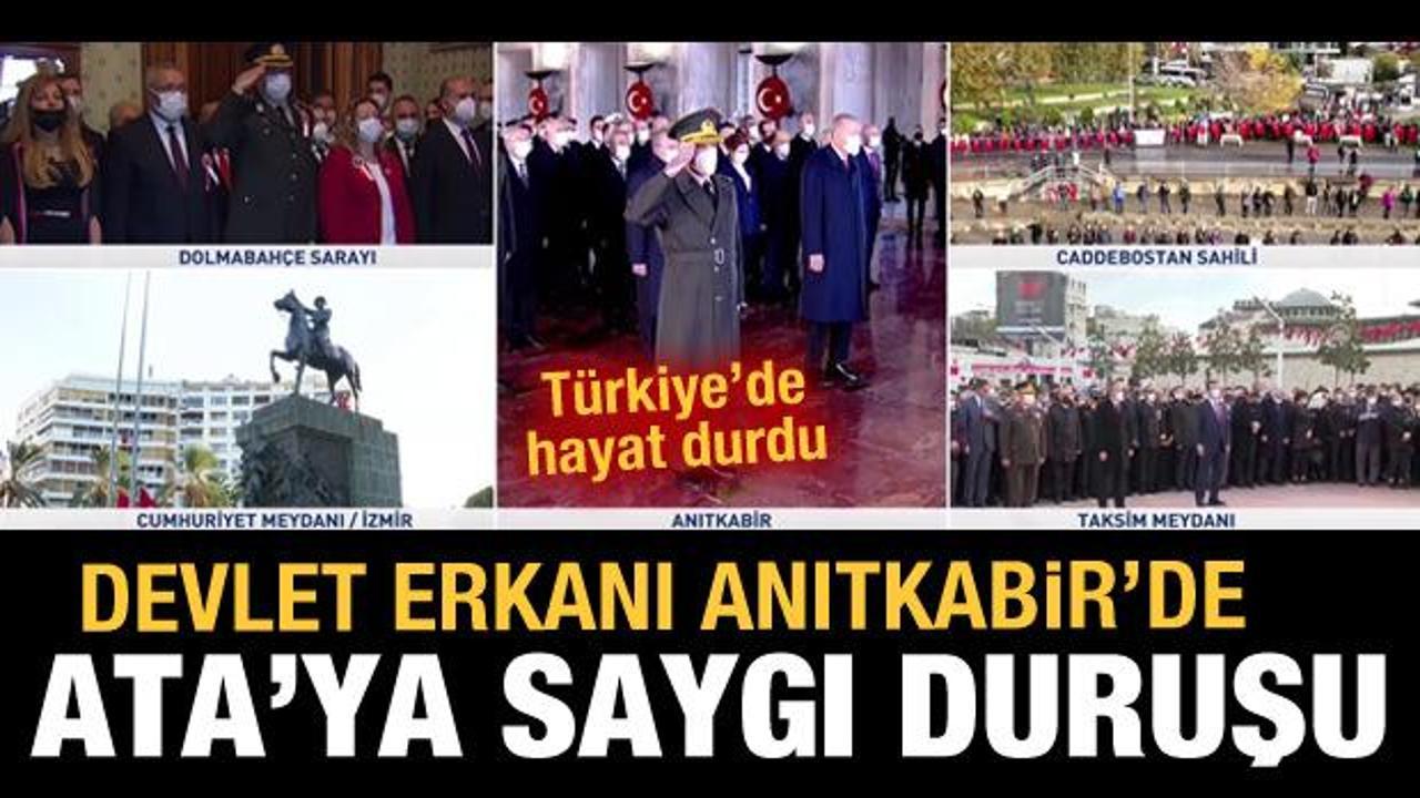 Devlet erkanı Anıtkabir'de: Türkiye'de hayat durdu