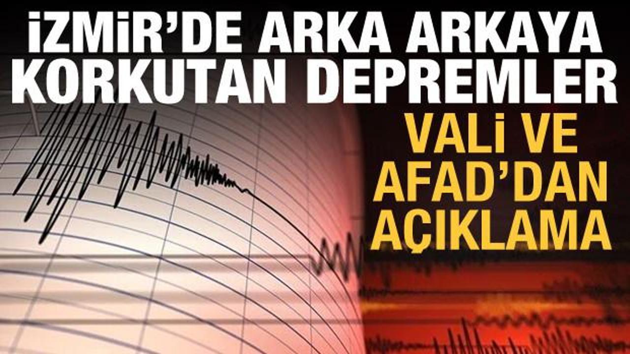 İzmir'de arka arkaya korkutan depremler! Vali ve AFAD'dan açıklama