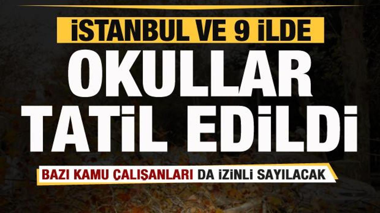 Son dakika: İstanbul ve 9 ilde okullar tatil edildi! 