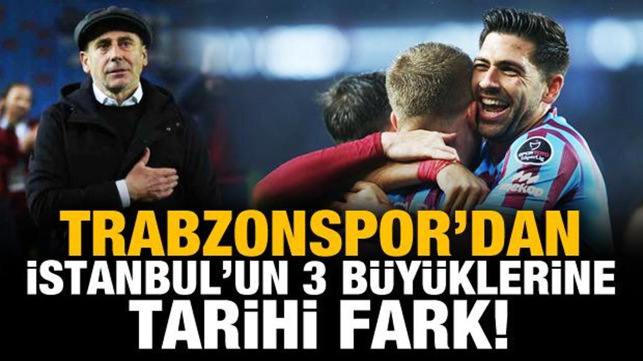 Trabzonspor'dan, İstanbul'un 3 büyüklerine tarihi fark