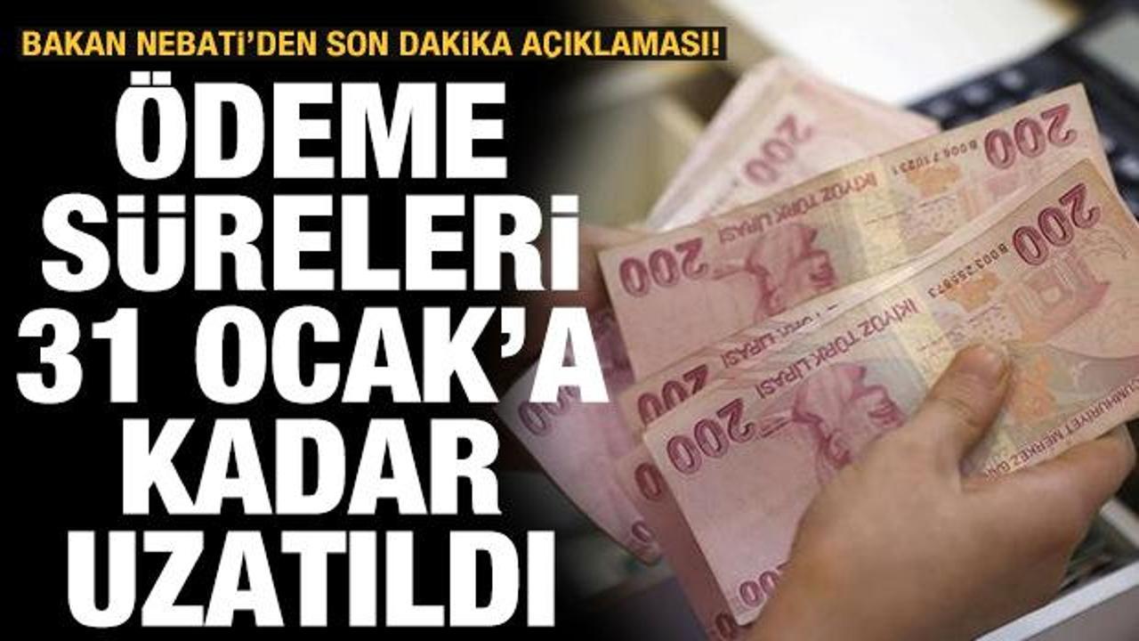 Son dakika haberi: Bakan Nebati açıkladı: Vergi ödemelerinde süre uzatıldı