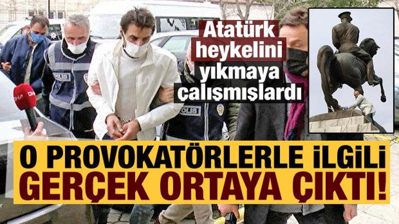Atatürk heykelini yıkmaya çalışan provokatörlerin tam 38 suç kaydı ortaya çıktı!