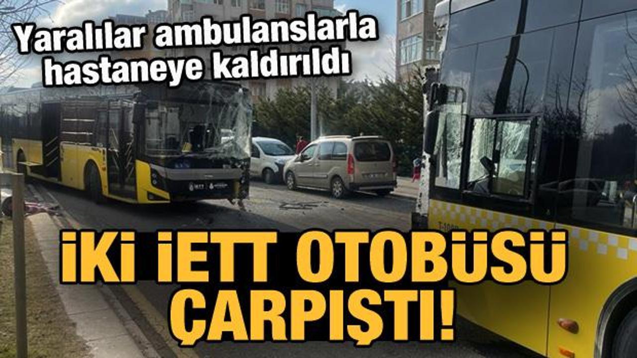 Başakşehir'de iki İETT otobüsü çarpıştı: Yaralılar var!