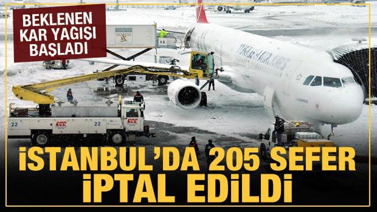 İstanbul'da kar yağışı nedeniyle 205 sefer iptal edildi