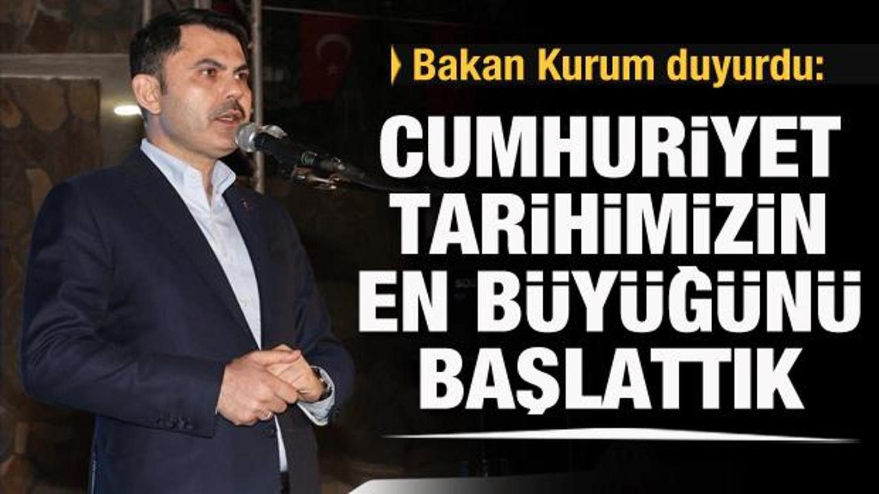 Bakan Kurum: Cumhuriyet tarihimizin en b&uuml;y&uuml;k deprem d&ouml;n&uuml;ş&uuml;m&uuml;n&uuml; başlattık