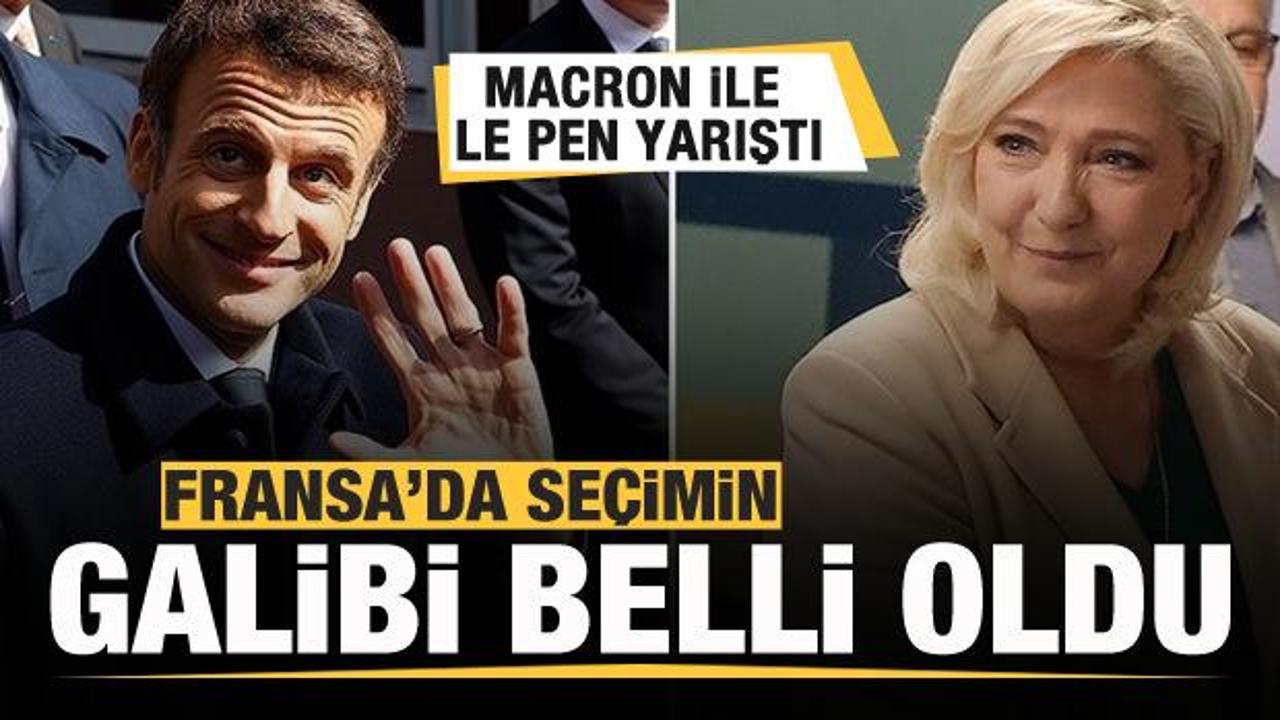 Fransa'da se&ccedil;imin galibi belli oldu! Macron ile Le Pen yarıştı