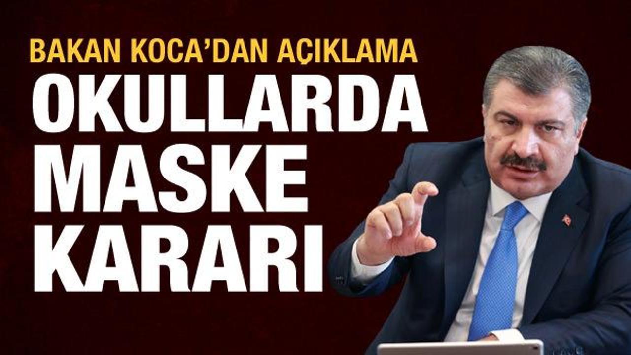 Bakan Koca: Okullarda maske zorunluluğu kalktı