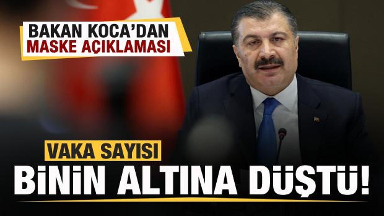 Türkiye'de vaka sayısı binin altında! Bakan Koca'dan maske açıklaması