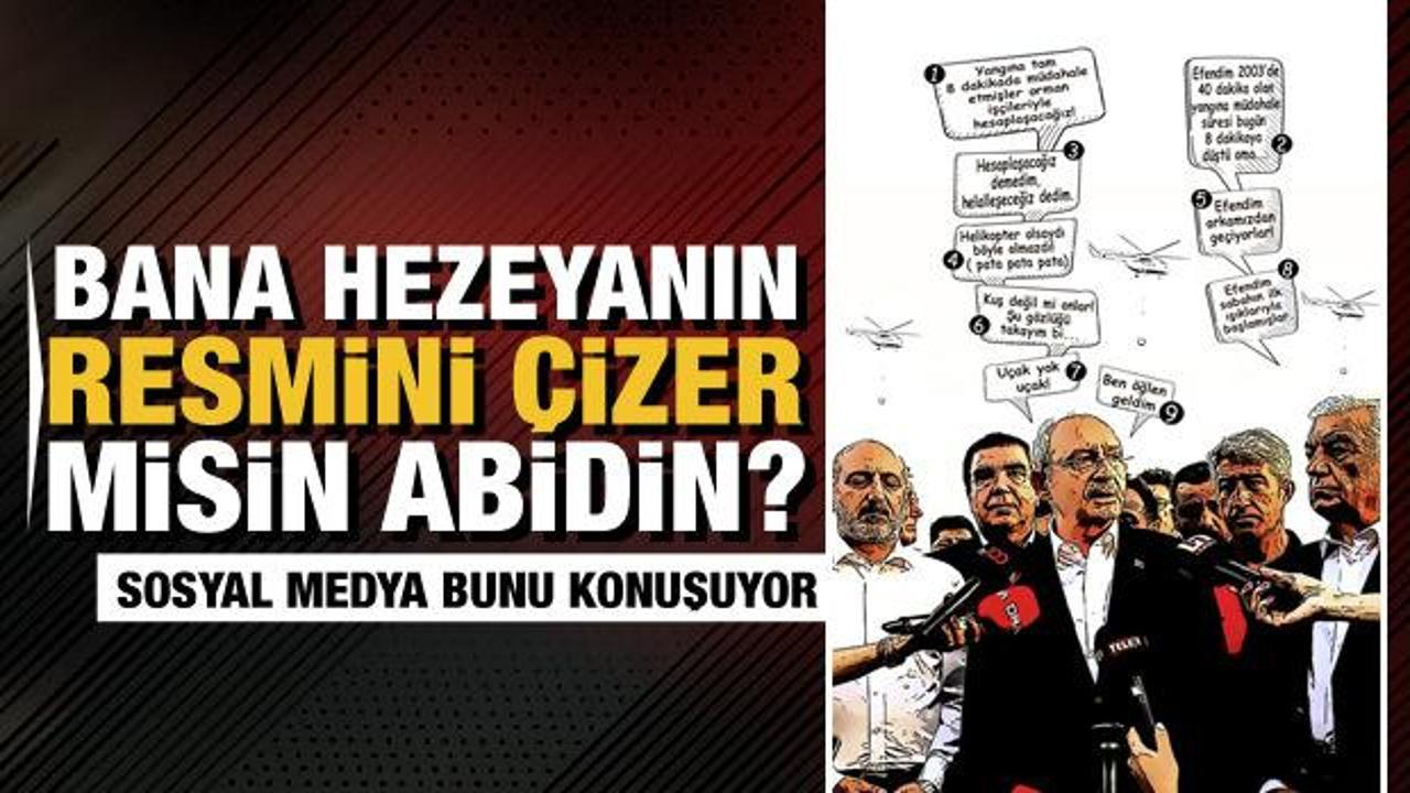 Muhalefetin yangınla imtihanı karikatüre yansıdı... "İnsan hem gülüyor,  hem üzülüyor"