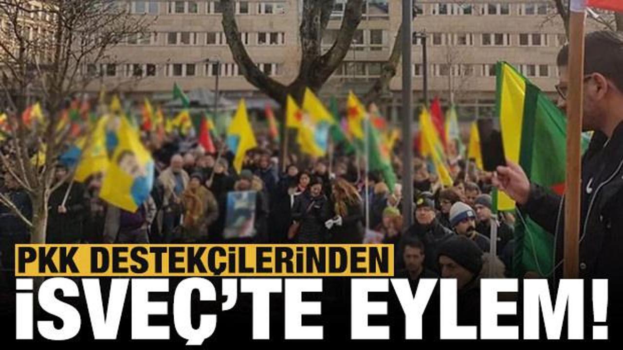 Terör örgütü PKK/YPG yandaşları İsveç'te gösteri düzenledi