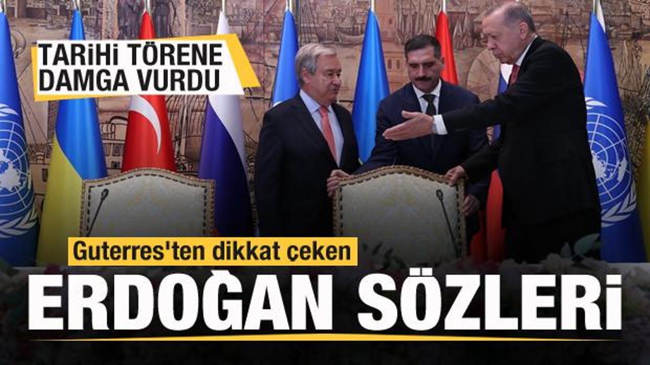 Guterres'ten dikkat çeken Erdoğan sözleri! Tarihi törene damga vurdu!