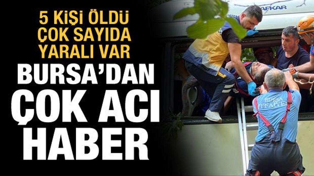 Bursa'da tur otobüs şarampole yuvalandı: 5 ölü, 36 yaralı