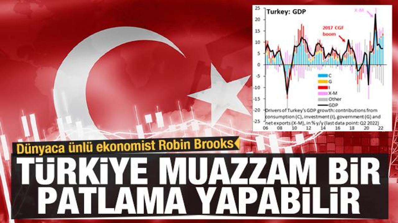 D&uuml;nyaca &uuml;nl&uuml; ekonomist Robin Brooks: T&uuml;rkiye muazzam bir patlama yapabilir