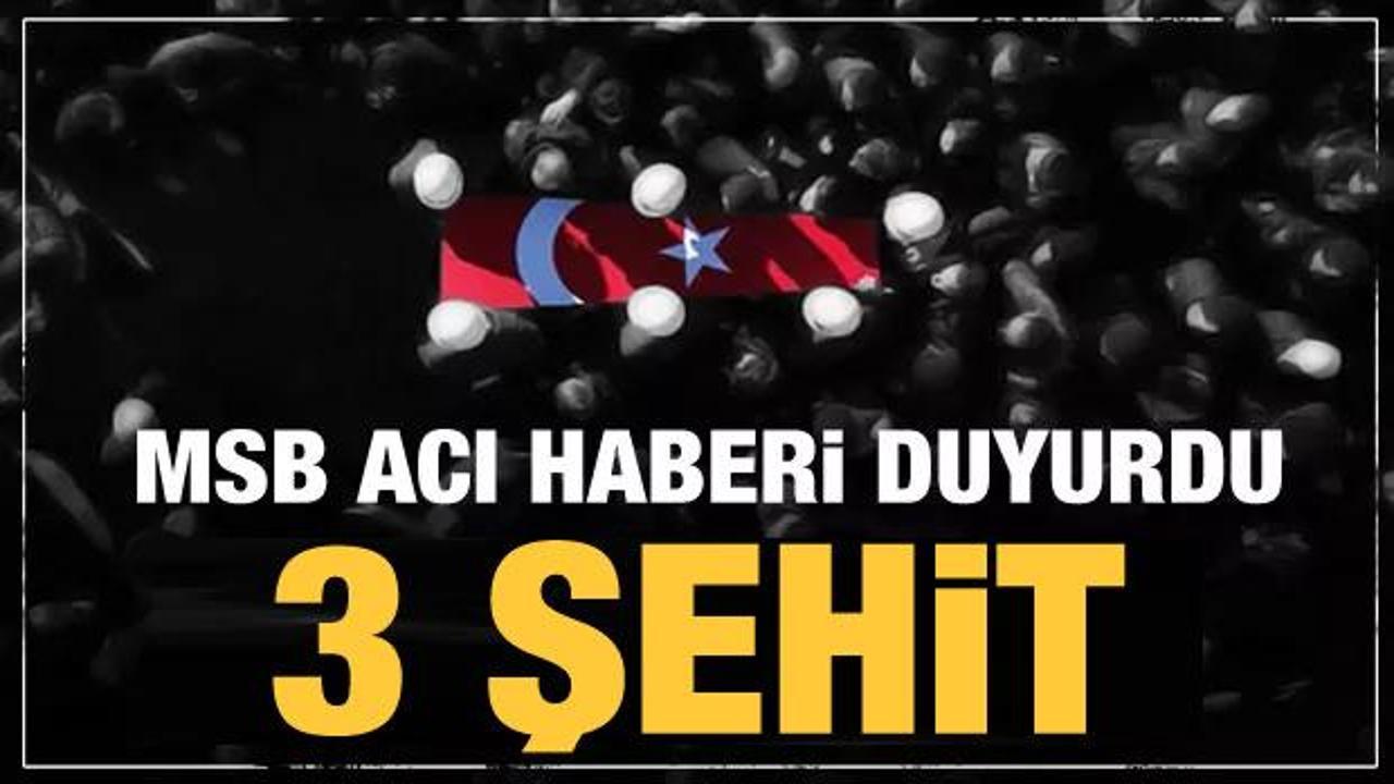 MSB acı haberi duyurdu: 3 Şehit