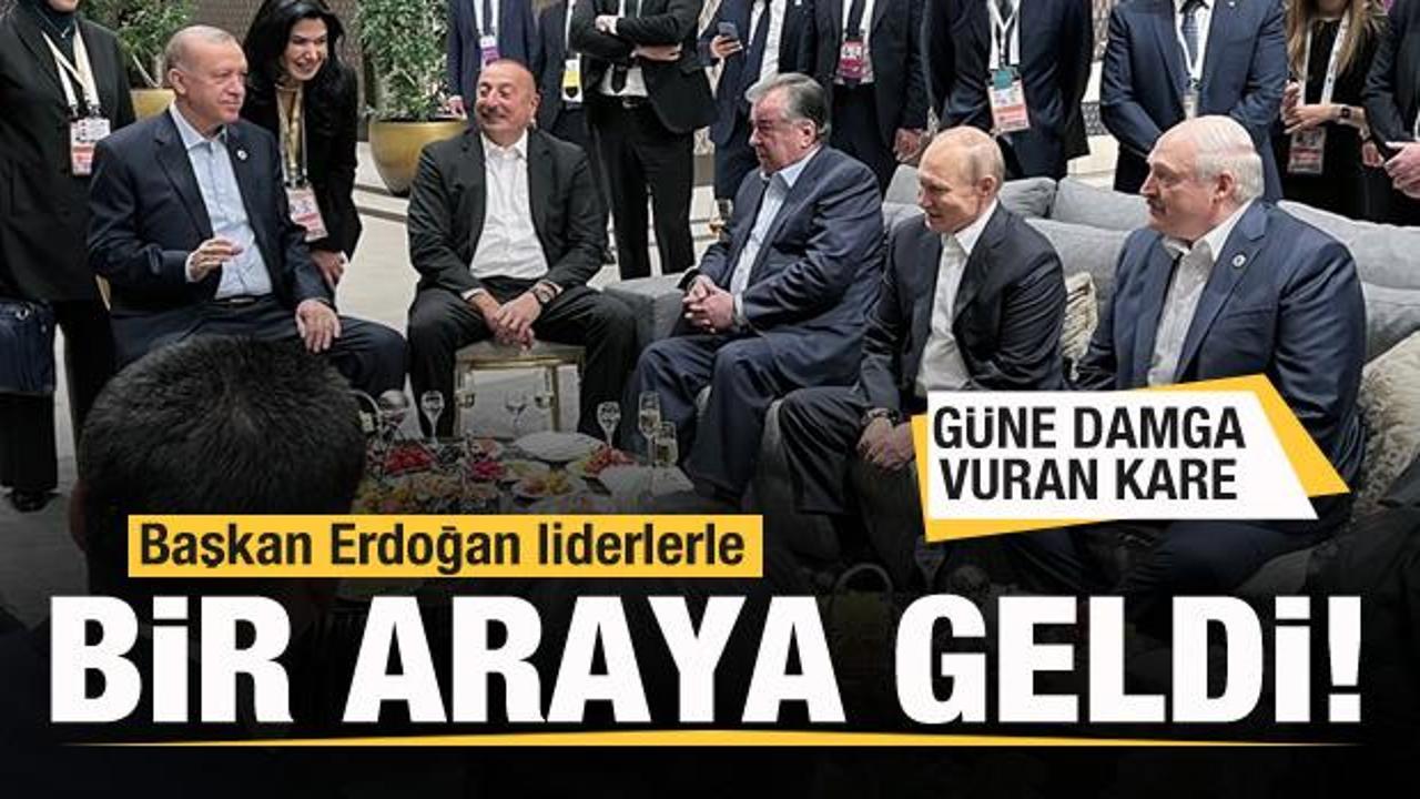 Başkan Erdoğan liderlerle bir araya geldi! Güne damga vuran kare!