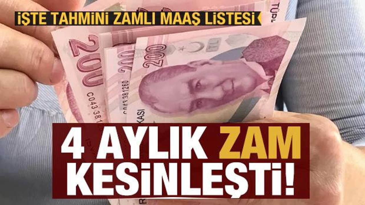Emekli ve memurlar i&ccedil;in 4 aylık zam kesinleşti! İşte tahmini yeni zamlı maaş listesi