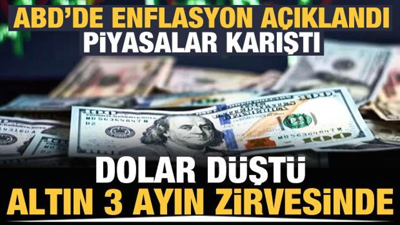 ABD'de enflasyon a&ccedil;ıklandı! Dolar d&uuml;şt&uuml;, altın 3 ayın zirvesinde!