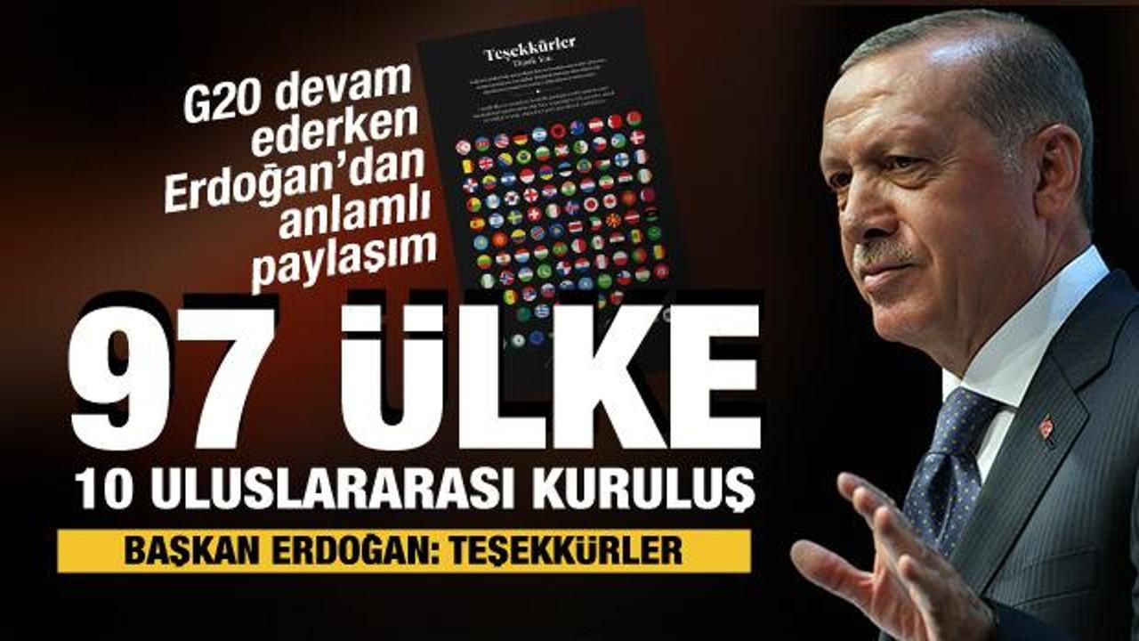 Başkan Erdoğan: Acımızı paylaşan tüm ülkelere şükranlarımı sunuyorum