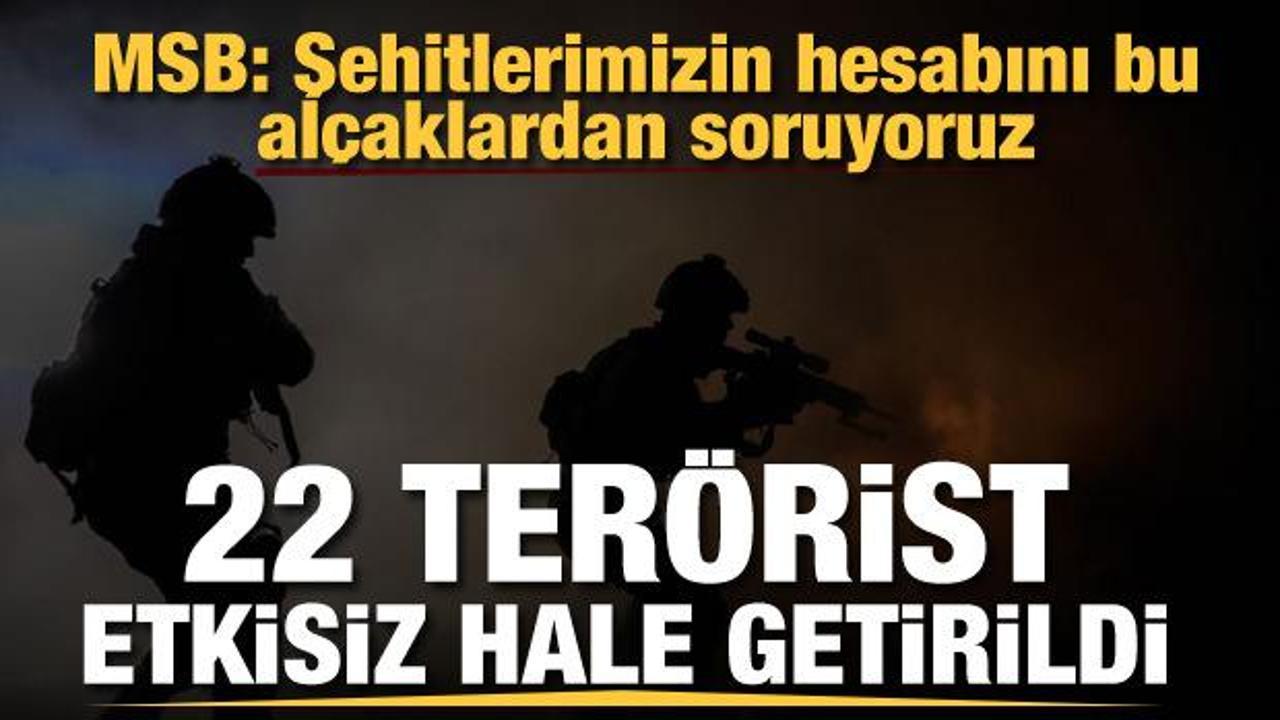 Son dakika! Irak ve Suriye'de 22 PKK/YPG'li terörist etkisiz hale getirildi