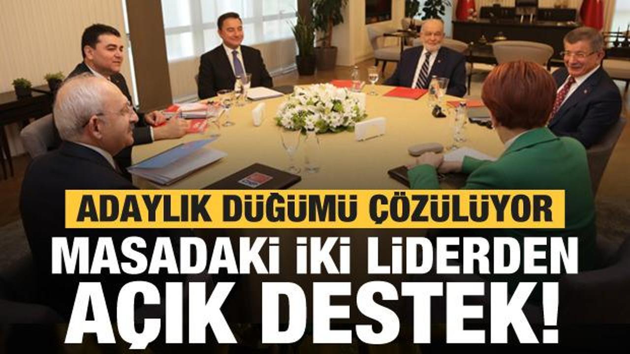 6'lı masada adaylık bilmecesi &ccedil;&ouml;z&uuml;l&uuml;yor! 2 liderden a&ccedil;ık destek geldi... Akşener ise...