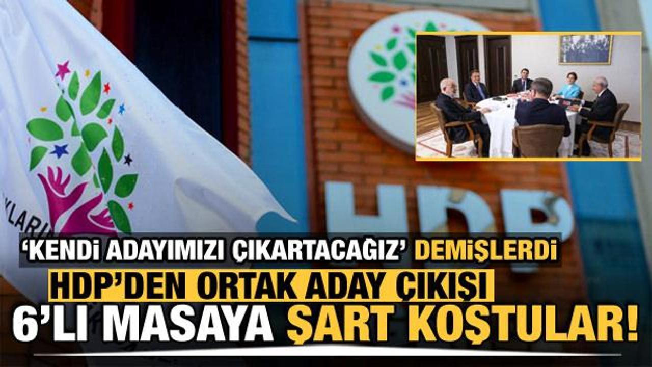 HDP'den ortak aday açıklaması! 6'lı masaya şart koştular