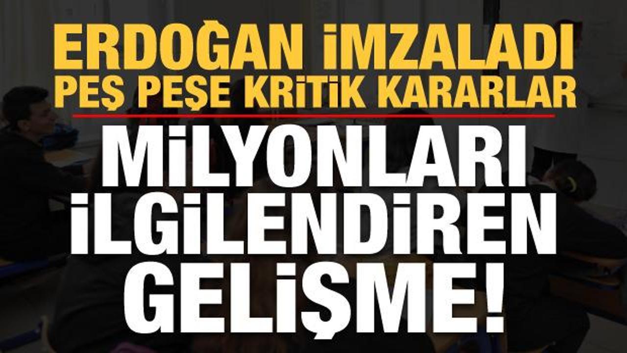 Son dakika: Peş peşe kritik kararlar! Erdoğan imzaladı, milyonları ilgilendiren gelişme...