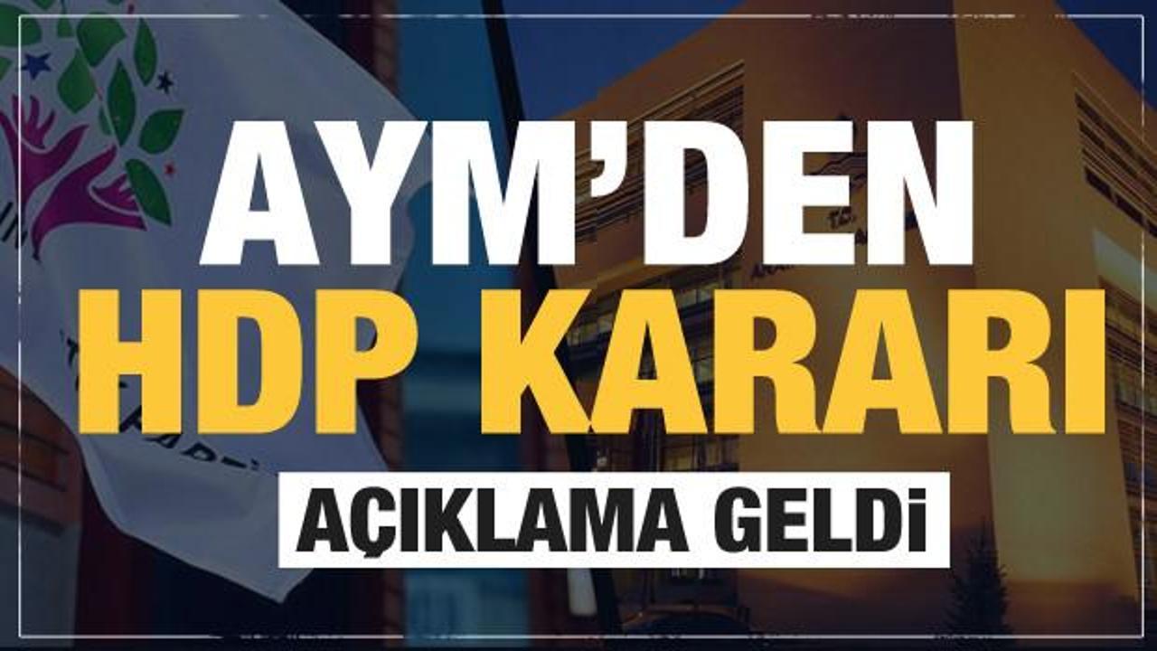 AYM'den son dakika HDP kararı! Resmen duyuruldu