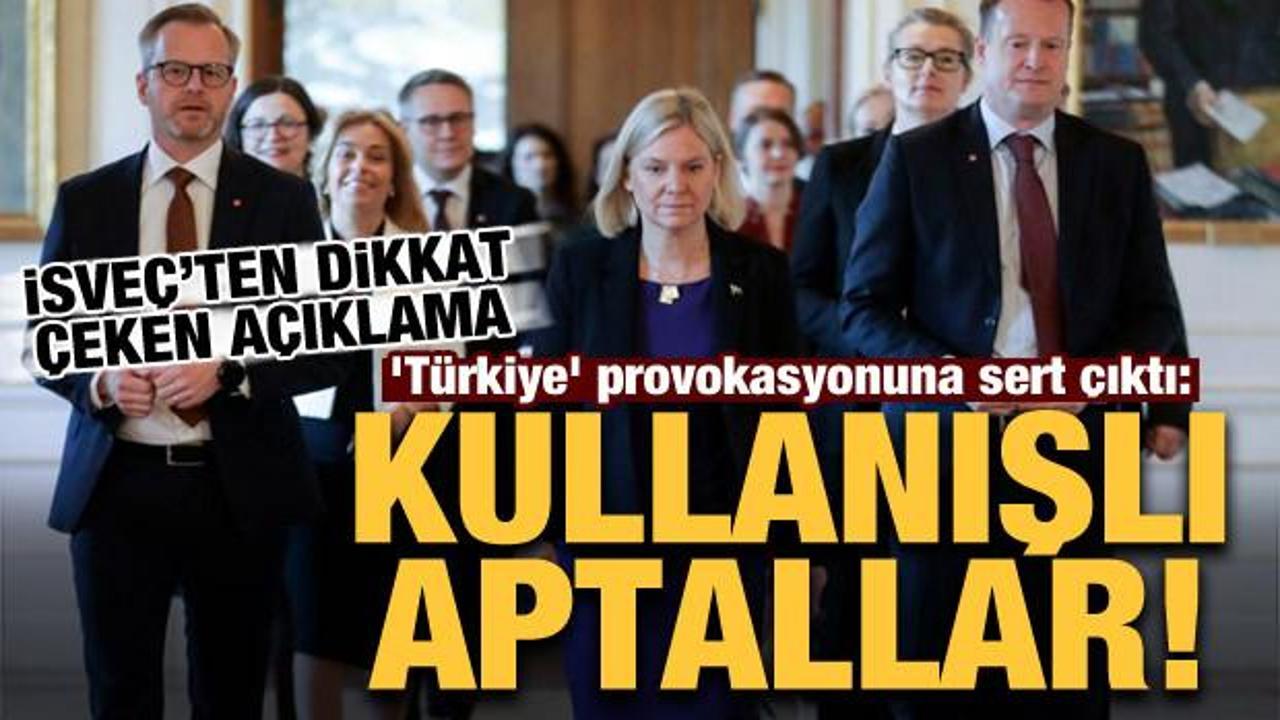 İsveç'ten 'Türkiye' provokasyonuna sert çıkış: Kullanışlı aptallar!