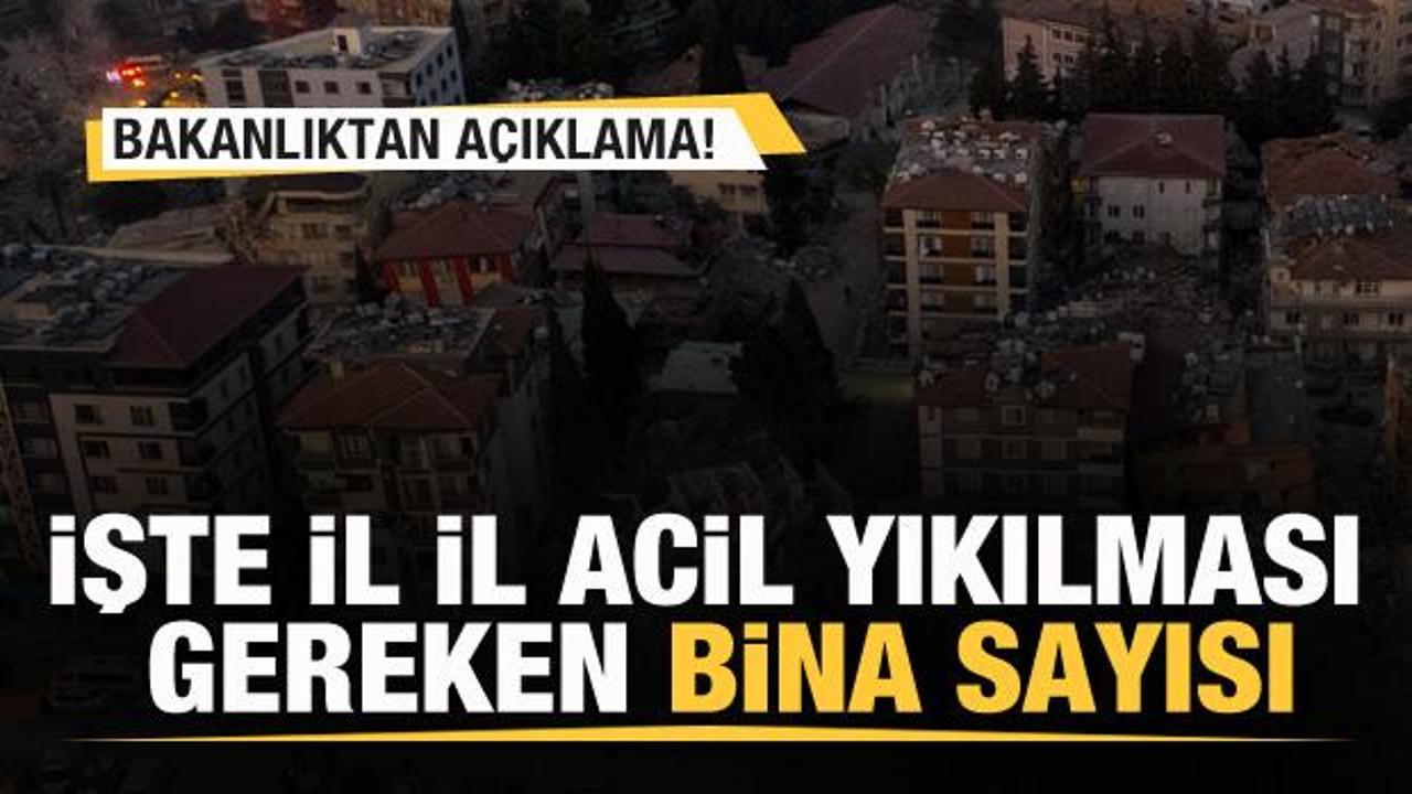 Bakanlık, hasar tespiti yapılan bina sayısını açıkladı