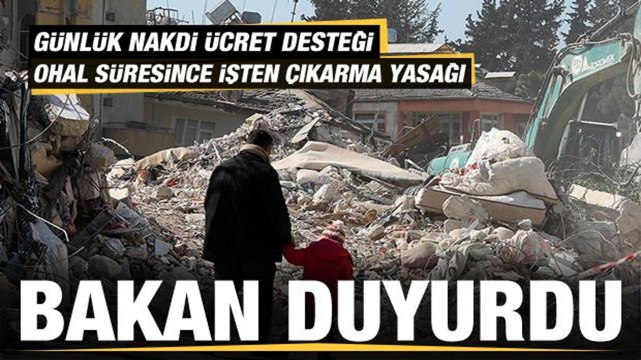 Kısa &ccedil;alışma &ouml;deneği alamayan depremzedelere nakdi &uuml;cret desteği