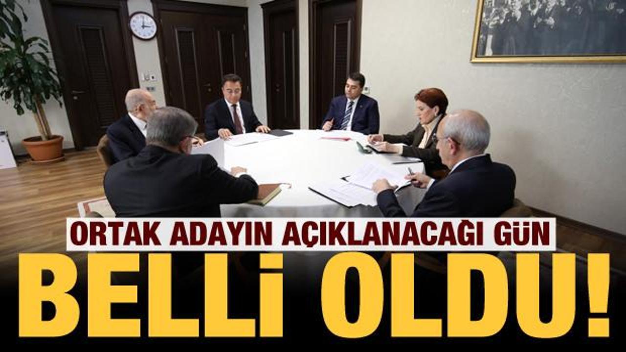 6'lı masanın adayını açıklayacağı gün belli oldu