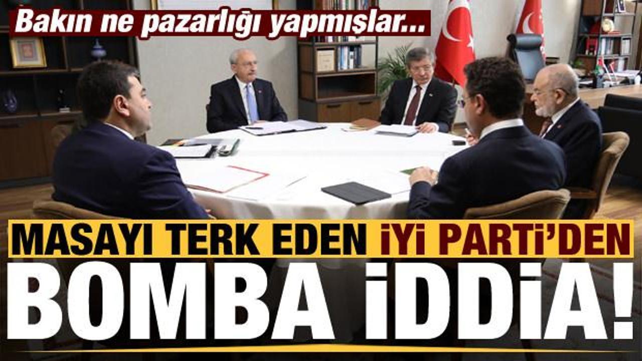 Masayı terk eden İYİ Parti'den bomba iddia! Bakın ne pazarlığı yapmışlar...