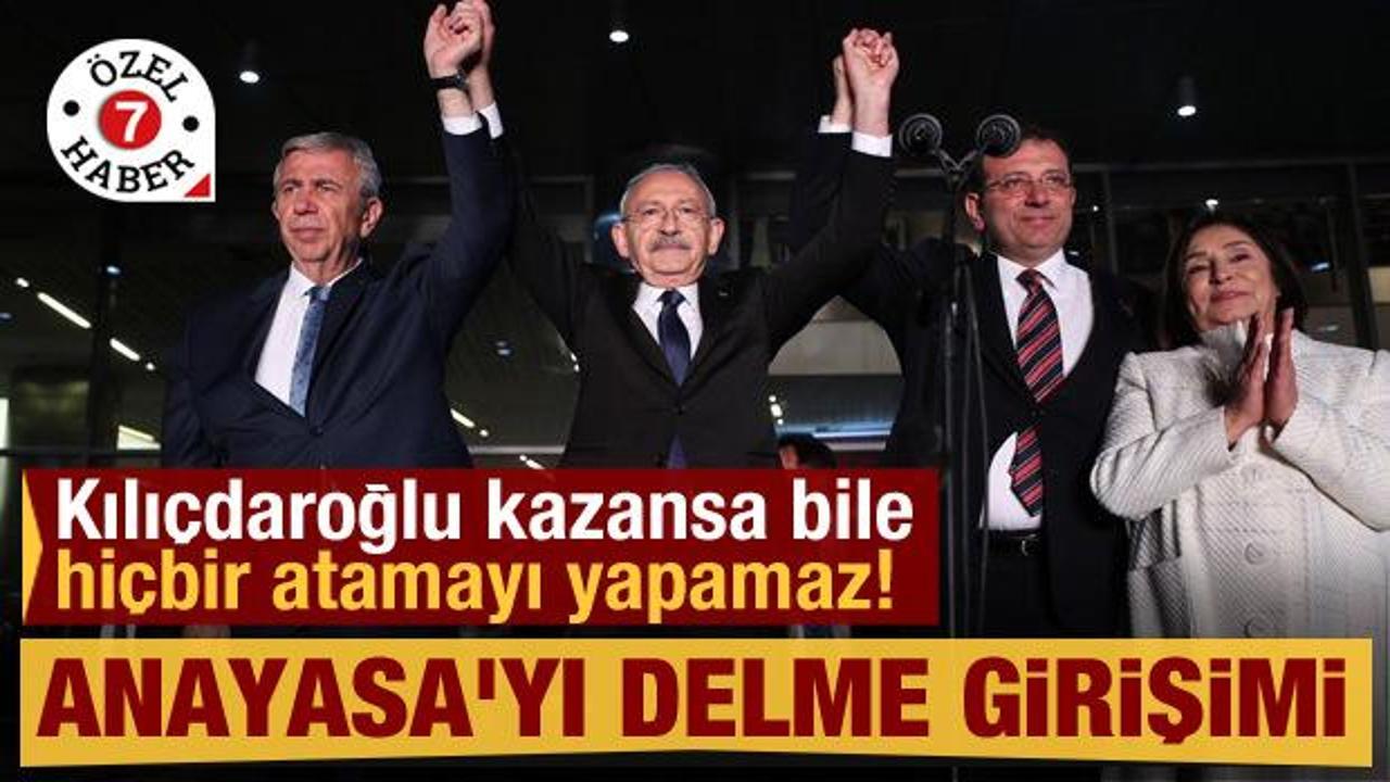 Anayasa'yı delme girişimi: Kılı&ccedil;daroğlu kazansa bile hi&ccedil;bir atamayı yapamaz!
