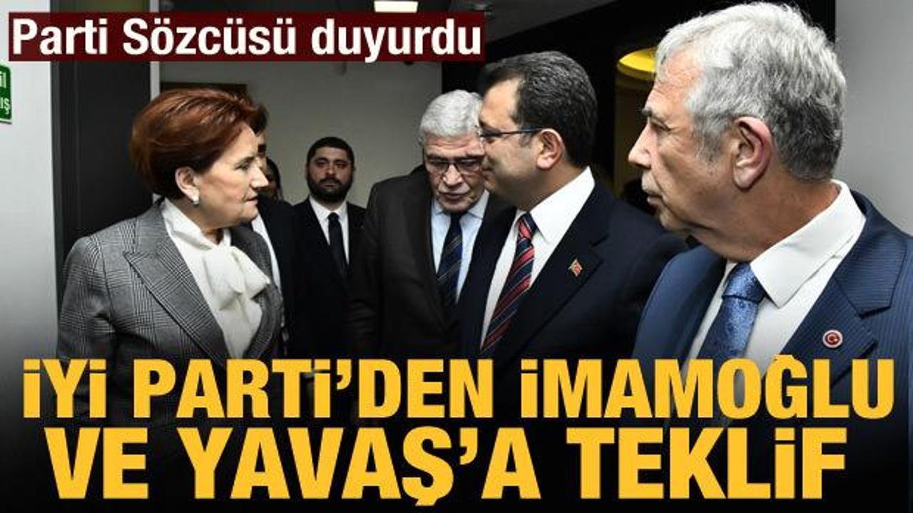 İYİ Parti: İmamoğlu ile Yavaş'a Cumhurbaşkanı Yardımcılığı adaylığı teklif edildi