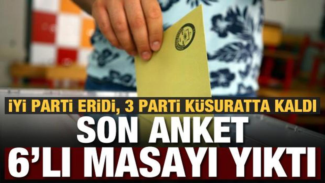 Son anket altılı masayı &uuml;zecek! İyi Parti eridi, 3 parti k&uuml;suratta kaldı