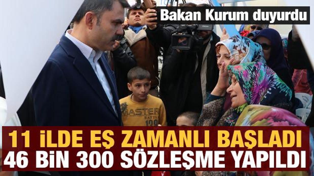 Bakan Kurum: 46 bin 300 konutun inşa s&uuml;reci fiilen başladı
