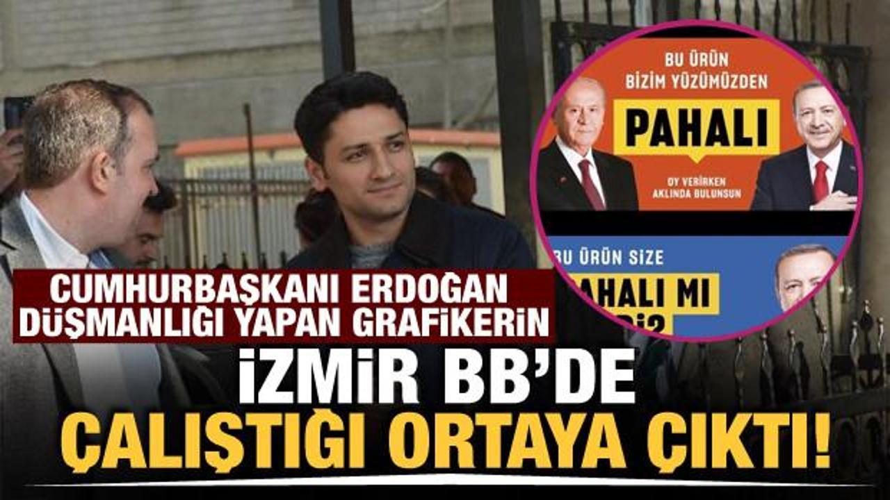 Başkan Erdoğan düşmanlığı yapan grafiker İzmir Büyükşehir Belediyesi çalışanı çıktı!
