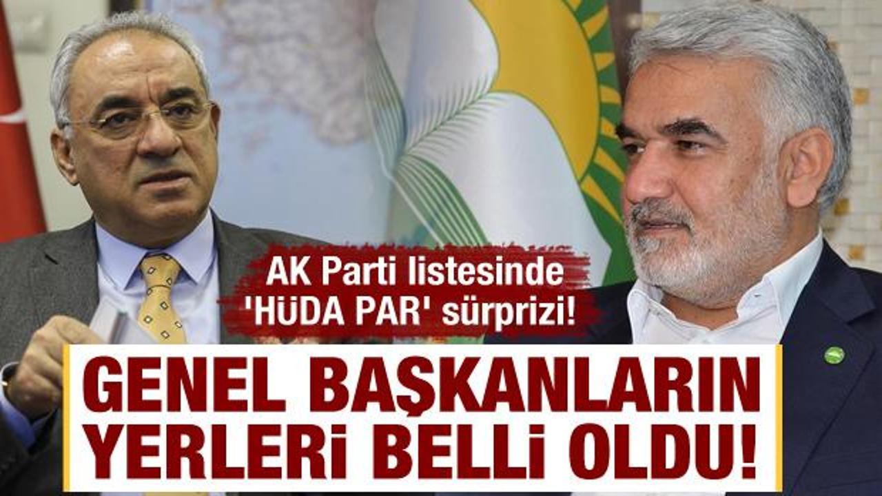 Genel başkanların yerleri belli oldu! AK Parti listesinde 'HÜDA PAR' sürprizi