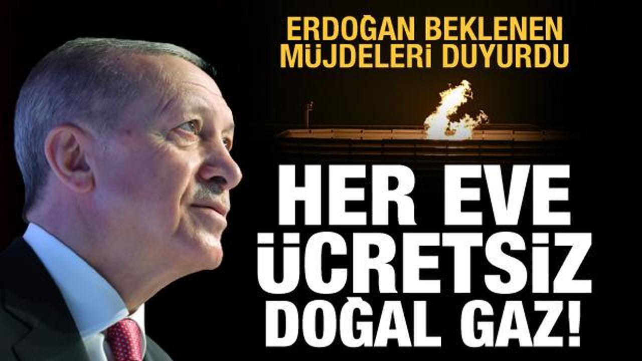 Erdoğan beklenen müjdeleri duyurdu: Doğal gaz bir yıl ücretsiz! 