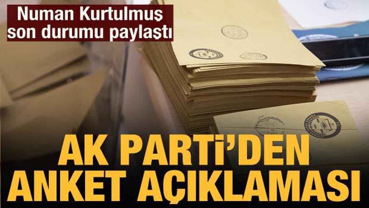 Numan Kurtulmuş'tan anket a&ccedil;ıklaması: AK Parti a&ccedil;ık ara &ouml;nde!