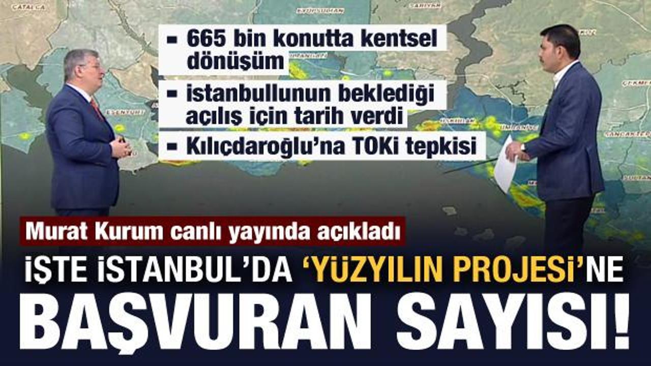 Son Dakika: Bakan Kurum canlı yayında açıkladı: İşte Yüzyılın Projesi'ne başvuran sayısı! 