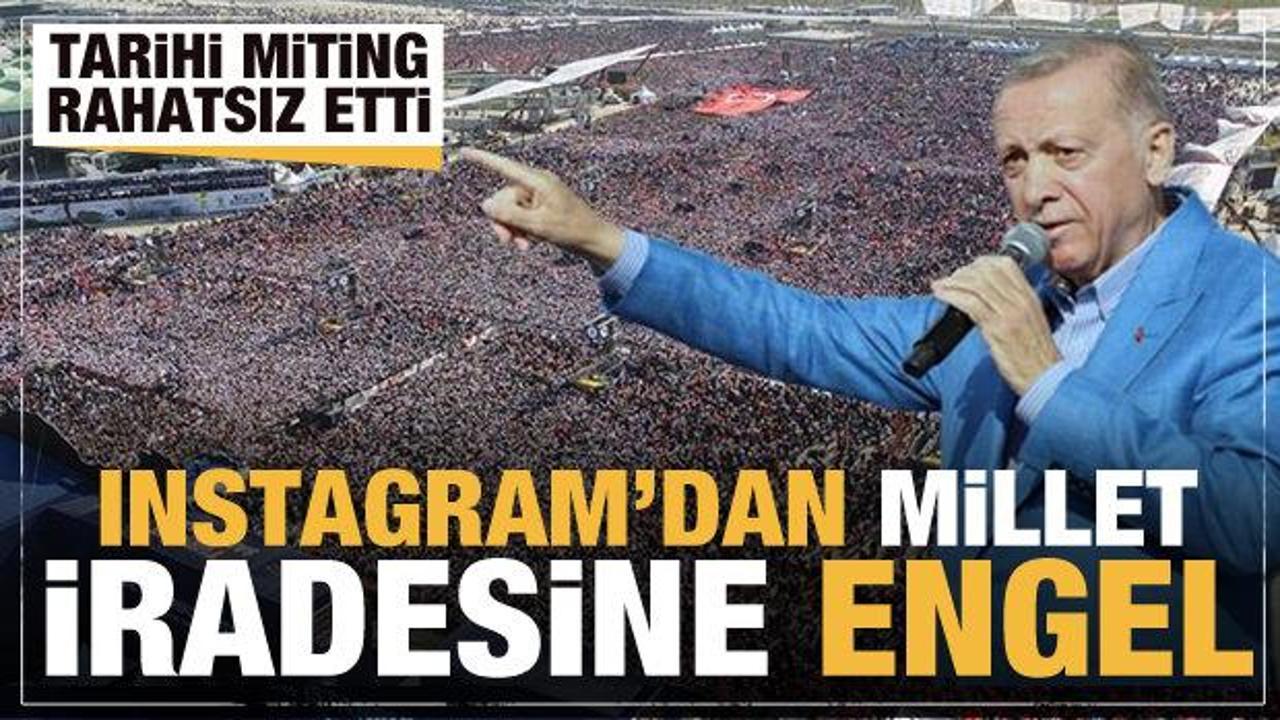 Instagram'dan milletin iradesine 'engel'! Erdoğan'ın o görüntülerini kısıtladı