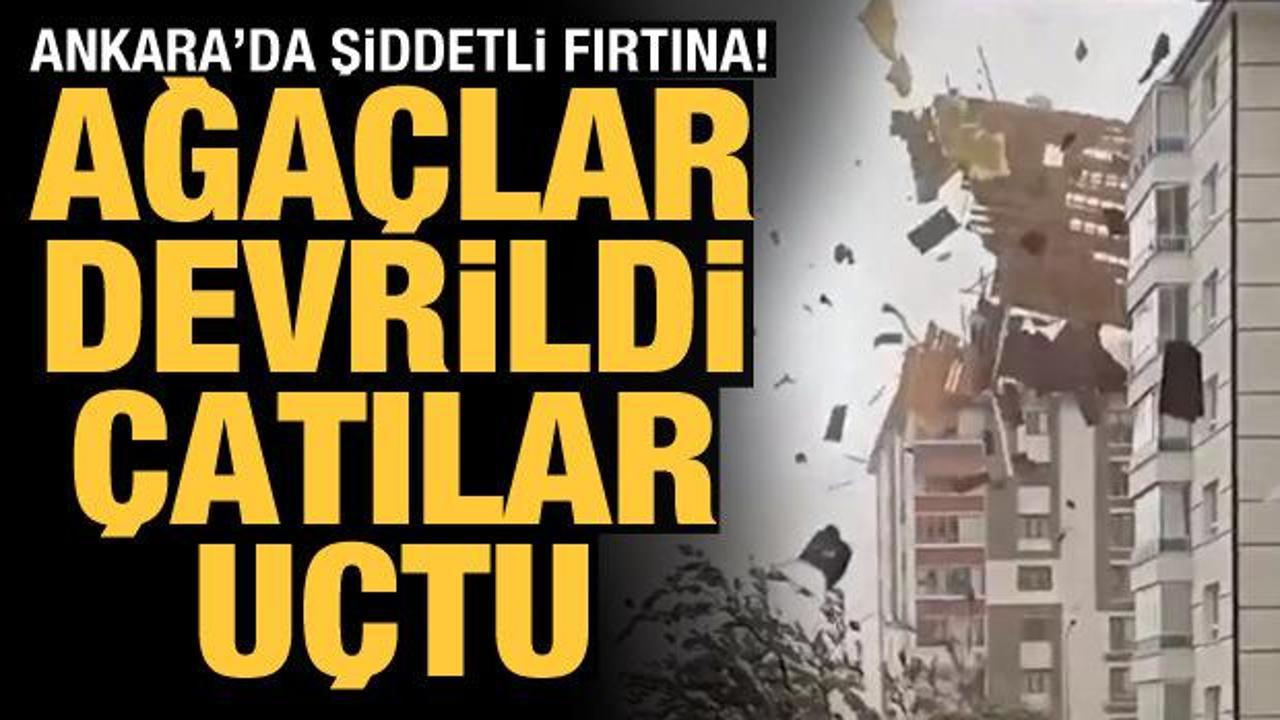 Ankara'da fırtına etkili oldu, cami minareleri yıkıldı