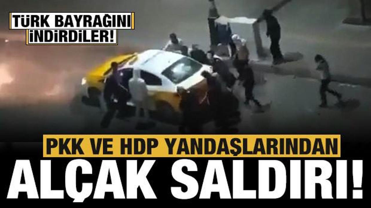 HDP ve PKK yandaşlarından çirkin provokasyon: Türk bayraklarını indirdiler!