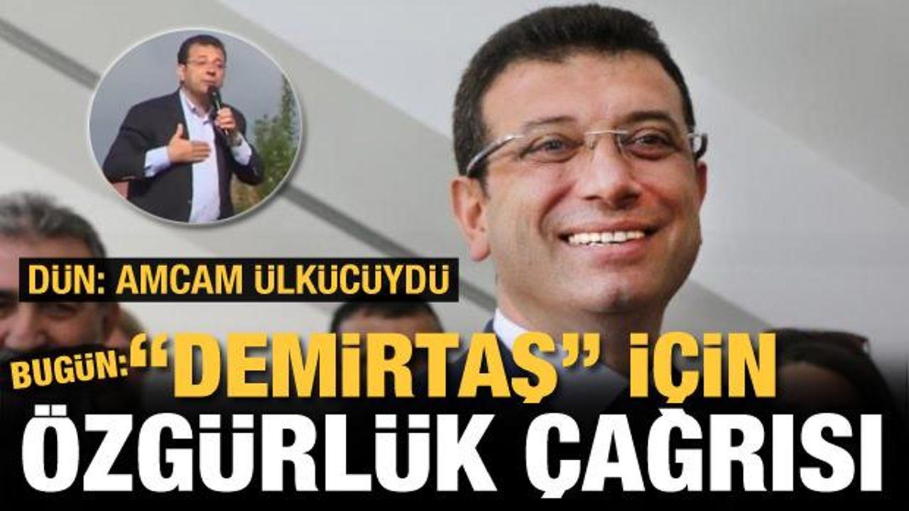 D&uuml;n &uuml;lk&uuml;c&uuml; olan İmamoğlu, bug&uuml;n Demirtaş i&ccedil;in "Adaletin Ekrem'i Selahattin'i yok" dedi
